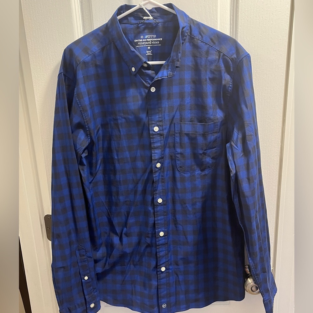 Vineyard Vines Men's Blue Checkered Shirt